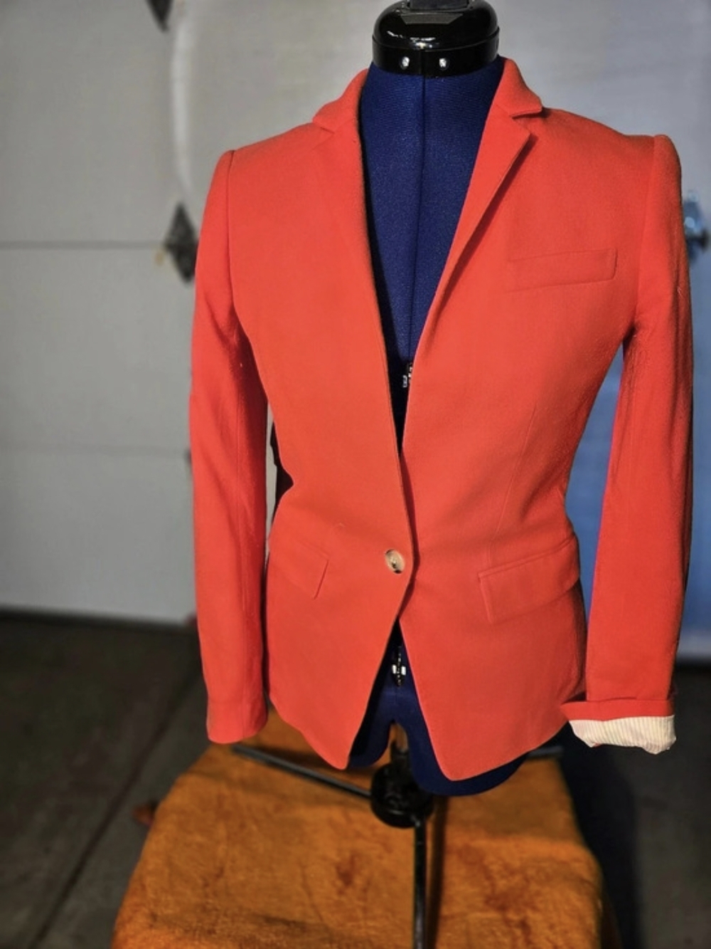 J.Crew Regent Striped Wool Blend Blazer in Red Size 00 Like New